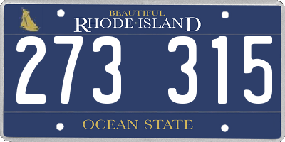 RI license plate 273315