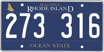 RI license plate 273316