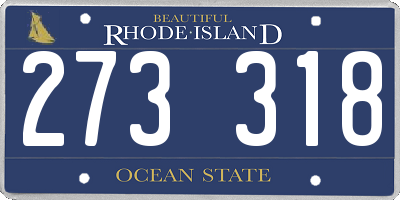 RI license plate 273318