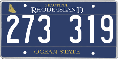 RI license plate 273319