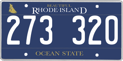 RI license plate 273320