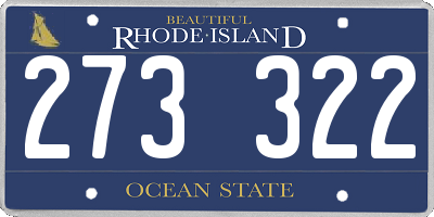 RI license plate 273322