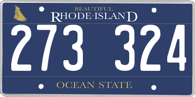 RI license plate 273324