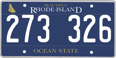 RI license plate 273326