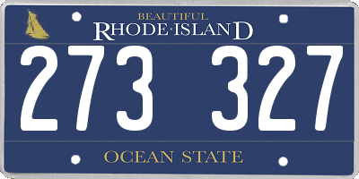 RI license plate 273327