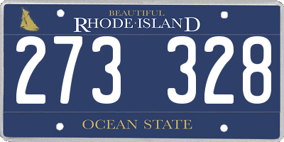 RI license plate 273328