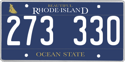 RI license plate 273330
