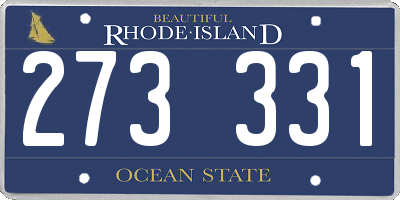 RI license plate 273331