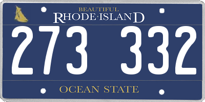 RI license plate 273332