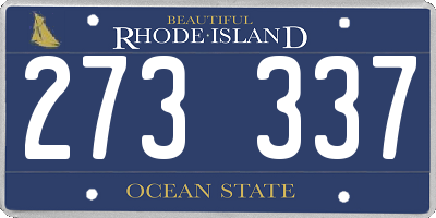 RI license plate 273337