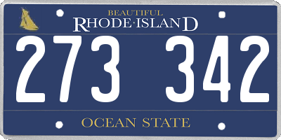 RI license plate 273342