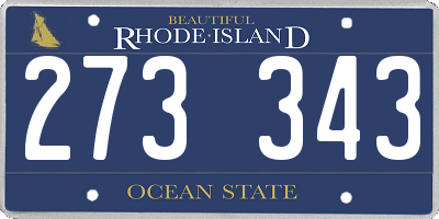 RI license plate 273343