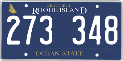 RI license plate 273348
