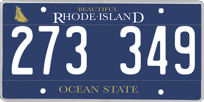 RI license plate 273349