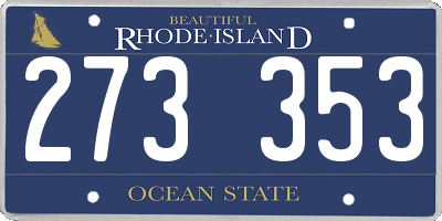 RI license plate 273353