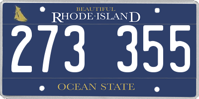 RI license plate 273355