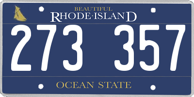 RI license plate 273357