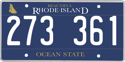 RI license plate 273361