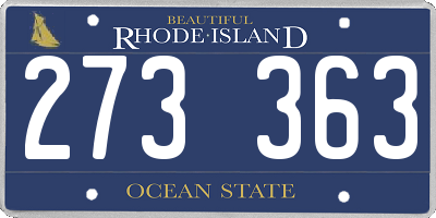 RI license plate 273363