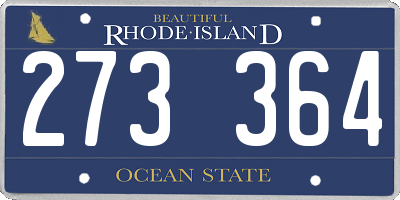 RI license plate 273364