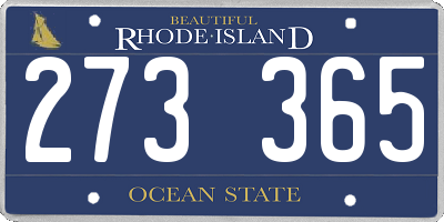 RI license plate 273365