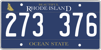 RI license plate 273376
