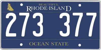 RI license plate 273377