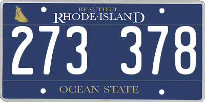 RI license plate 273378