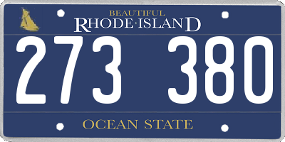 RI license plate 273380