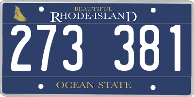 RI license plate 273381
