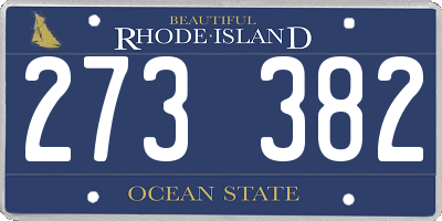RI license plate 273382