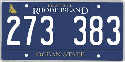 RI license plate 273383