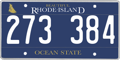 RI license plate 273384