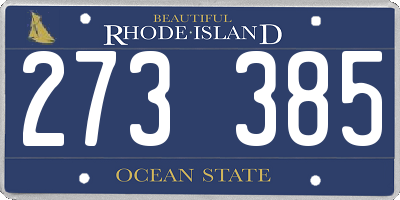 RI license plate 273385