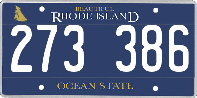 RI license plate 273386