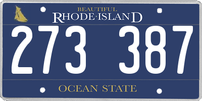 RI license plate 273387