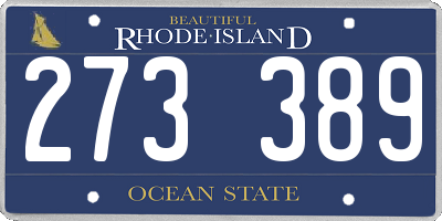 RI license plate 273389