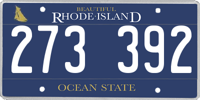 RI license plate 273392