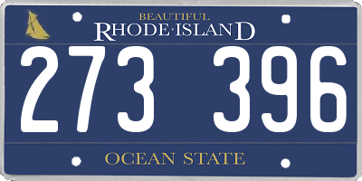 RI license plate 273396