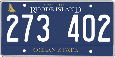 RI license plate 273402