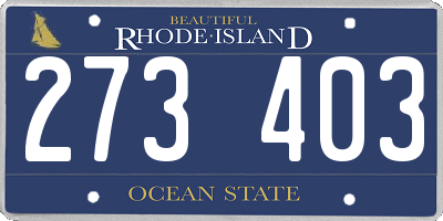RI license plate 273403