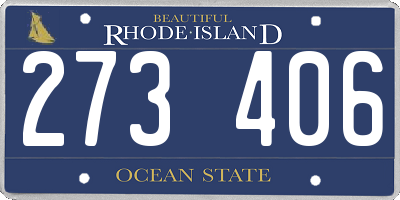 RI license plate 273406