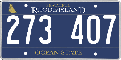 RI license plate 273407