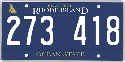 RI license plate 273418