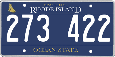 RI license plate 273422