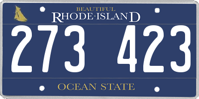 RI license plate 273423