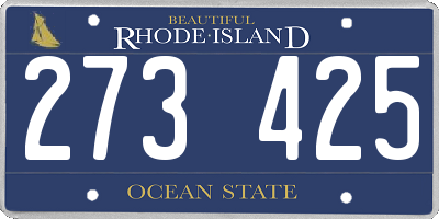 RI license plate 273425
