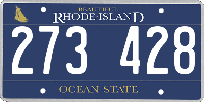 RI license plate 273428
