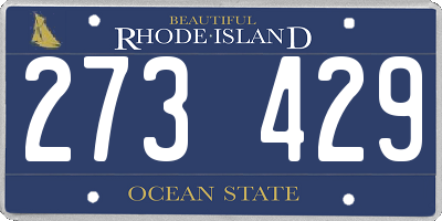 RI license plate 273429
