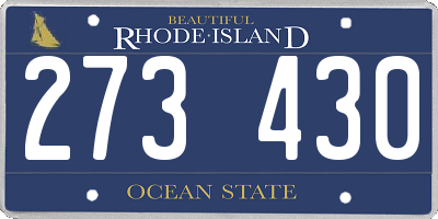 RI license plate 273430
